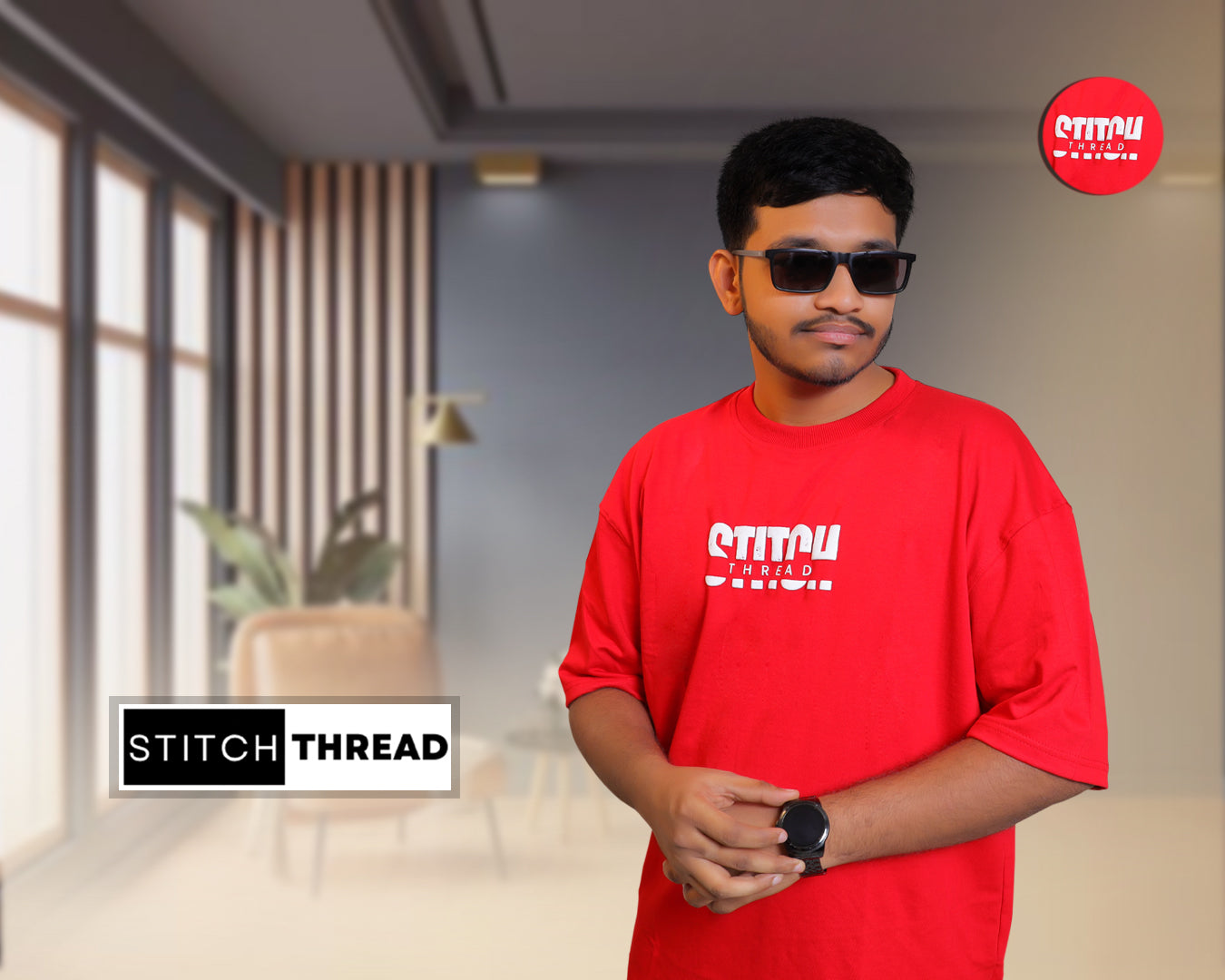 STITCH THREAD UNISEX OVERSIZED T-SHIRT