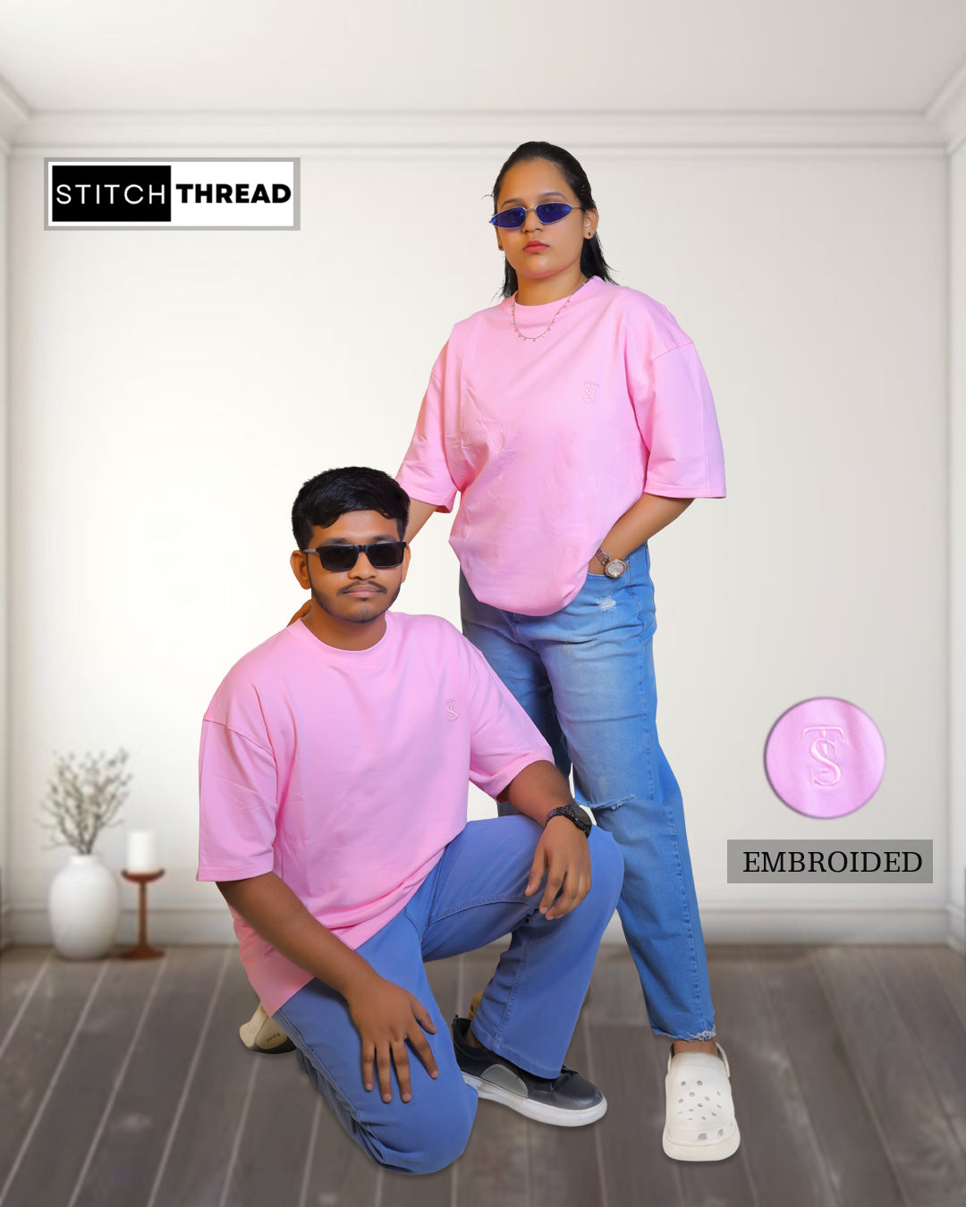 STITCH THREAD UNISEX OVERSIZED T SHIRT